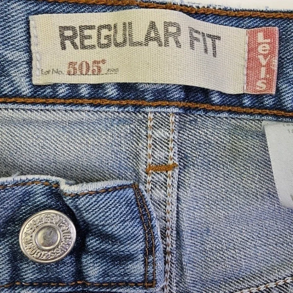 Levis 505 Regular Fit Mens Blue Jeans Medium Wash Straight Leg W36 L30 Cotton